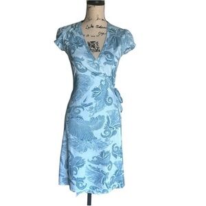 Athleta Asian Print Wrap Dress Sz XS